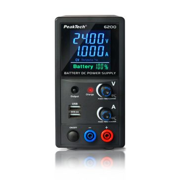 Peaktech P 6200 akkumulátoros üzemű labortápegység