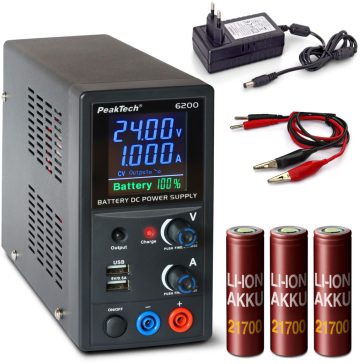 Peaktech P 6200 akkumulátoros üzemű labortápegység
